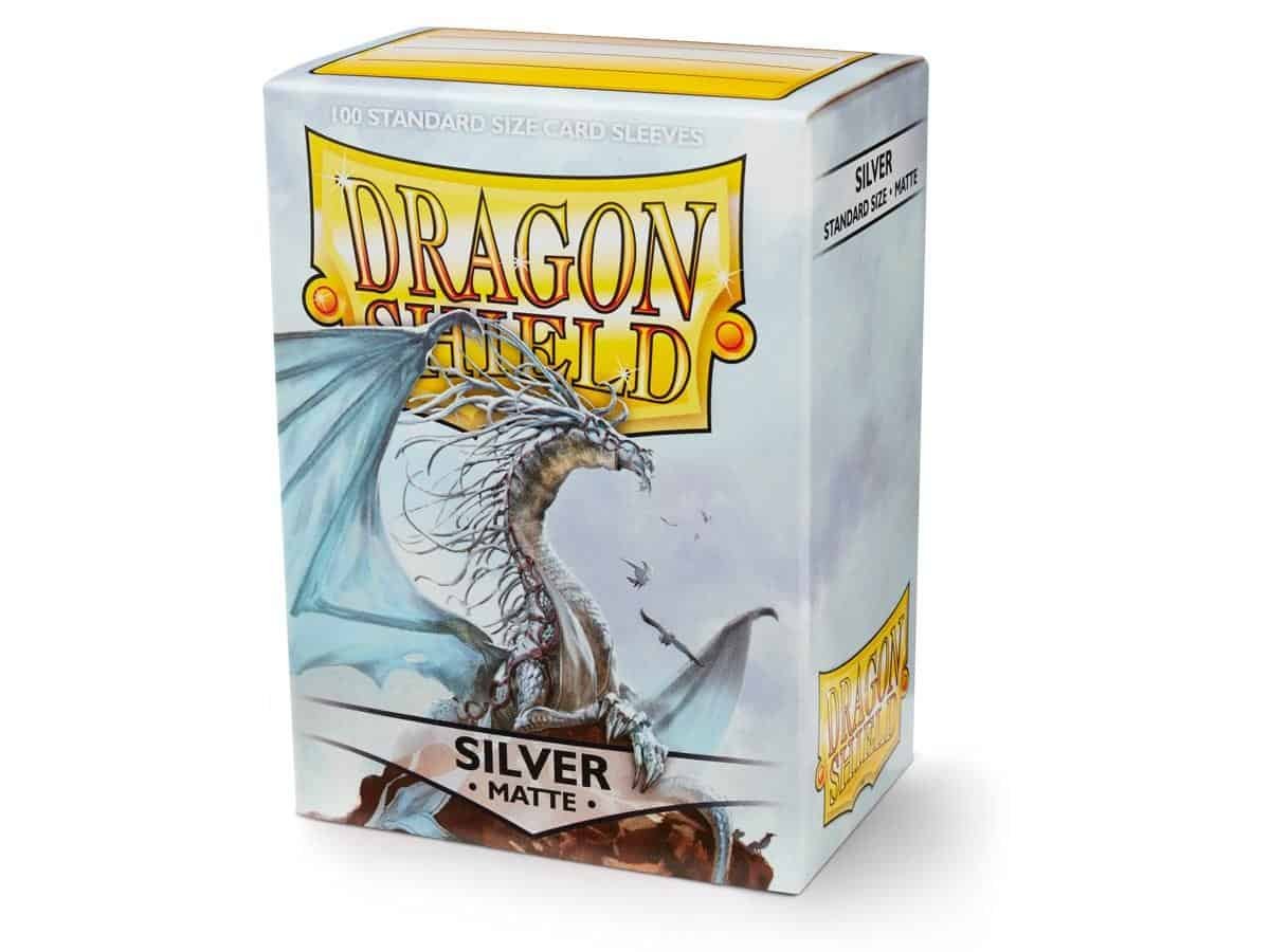 Dragon Shield (Standard size) (100) Protective Sleeves – Matte Silver
