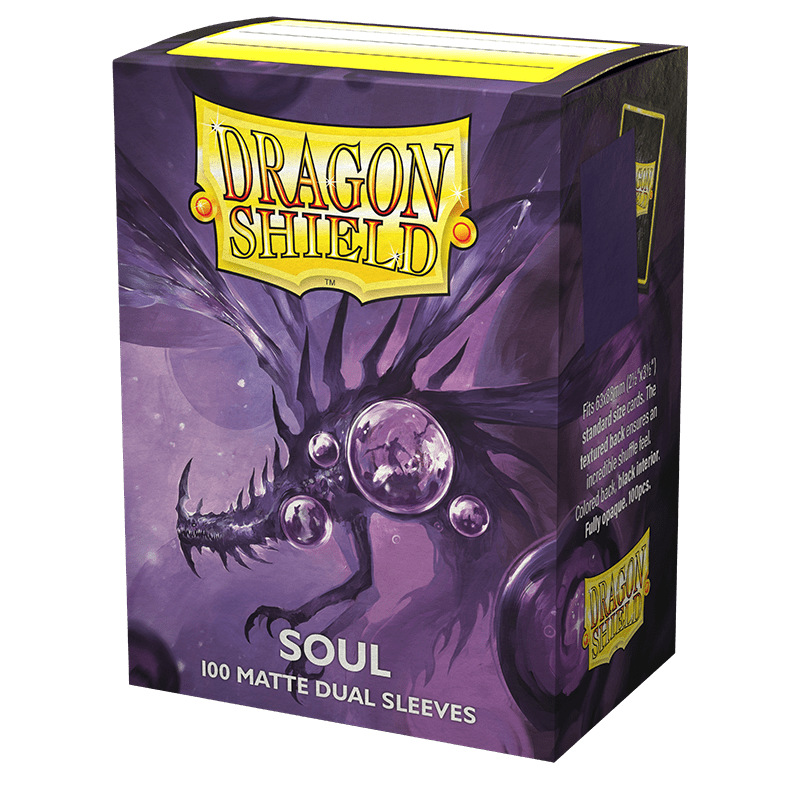 Dragon Shield (Standard size) (100) Protective Sleeves – Dual Matte – Metallic Purple – Soul
