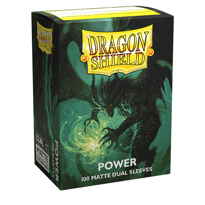 Dragon Shield (Standard size) (100) Protective Sleeves – Dual Matte – Metallic Green – Power