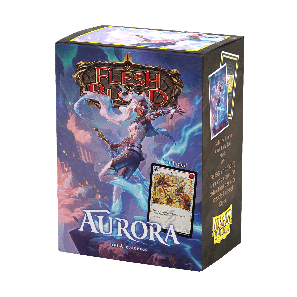 Dragon Shield (Standard size) (100) Protective Sleeves – Flesh &Blood “Aurora”