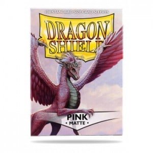 Dragon Shield (Standard size) (100) Protective Sleeves – Matte Pink