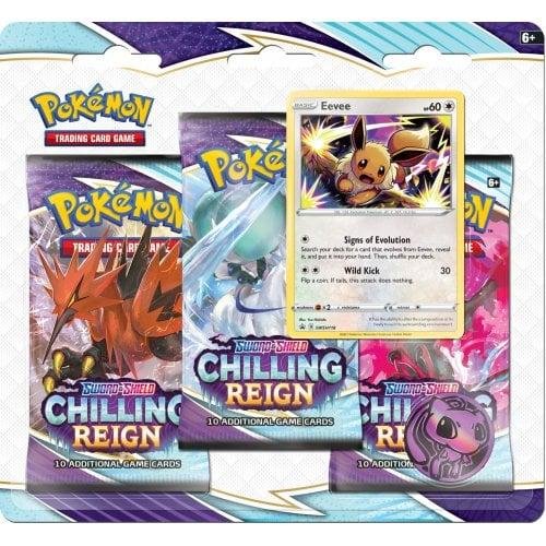 Pokemon: Sword & Shield 6 Chilling Reign 3-Pack Booster Display – Eevee