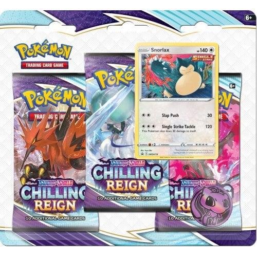 Pokemon: Sword & Shield 6 Chilling Reign 3-Pack Booster Display – Snorlax