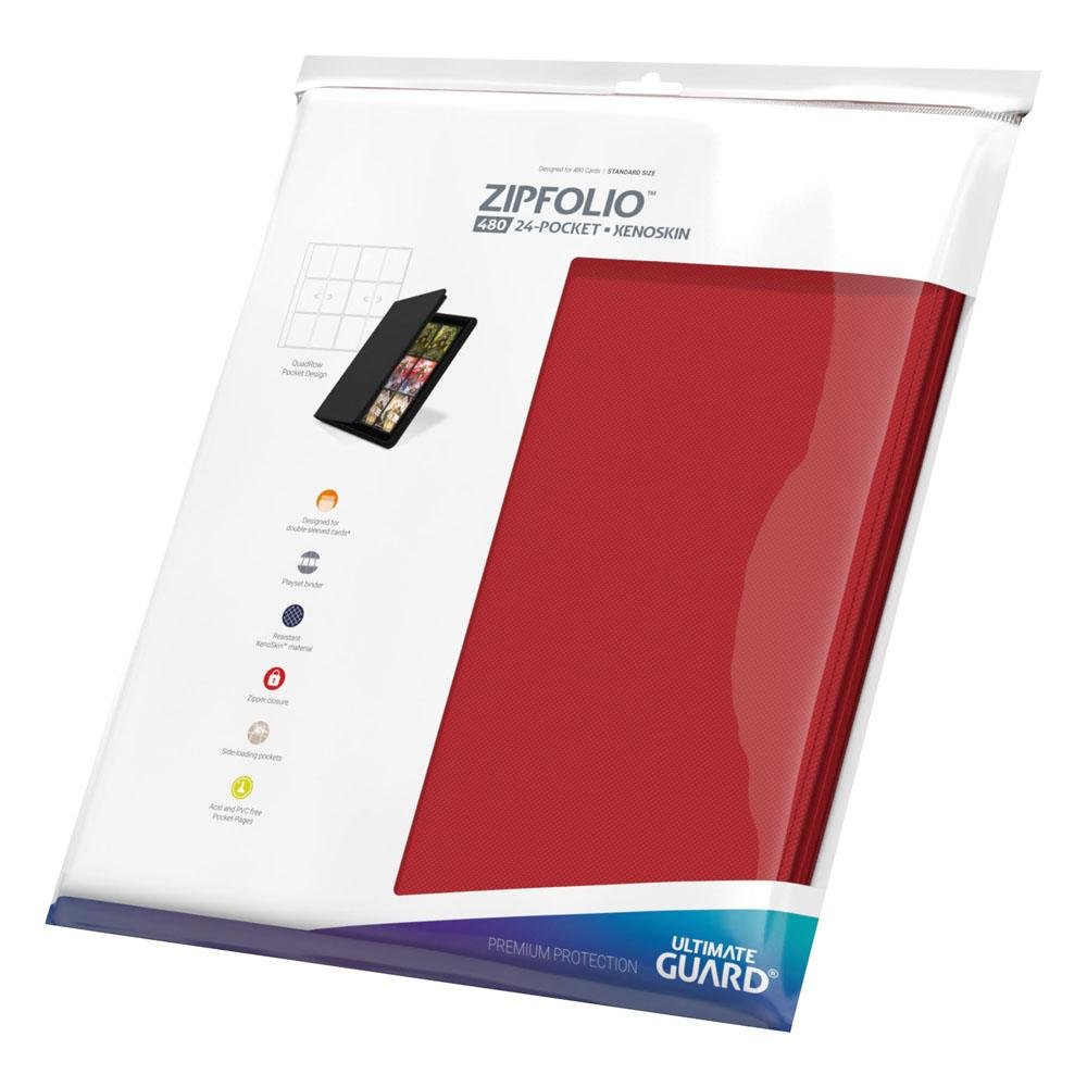Ultimate Guard Zipfolio 480 – 24-Pocket XenoSkin (Quadrow) – Red