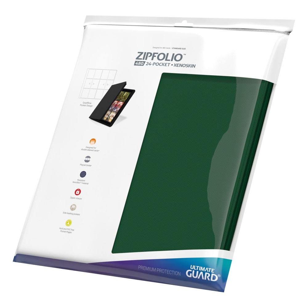 Ultimate Guard Zipfolio 480 – 24-Pocket XenoSkin (Quadrow) – Green