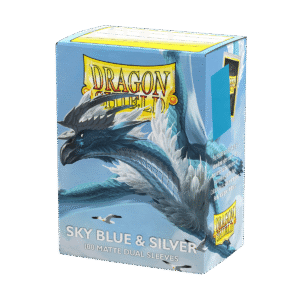 Dragon Shield (Standard size) (100) Protective Sleeves - Dual Matte Sky Blue & Silver