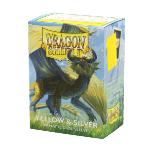 Dragon Shield (Standard size) (100) Protective Sleeves - Dual Matte Yellow & Silver